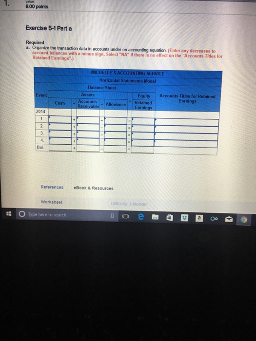 following information applies to the questions displayed below Michelle's Accounting Service began