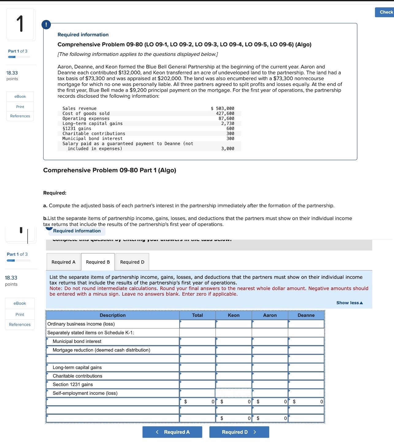  1 ! Required information Comprehensive Problem 09-80(LO 09-1, LO 09-2, LO