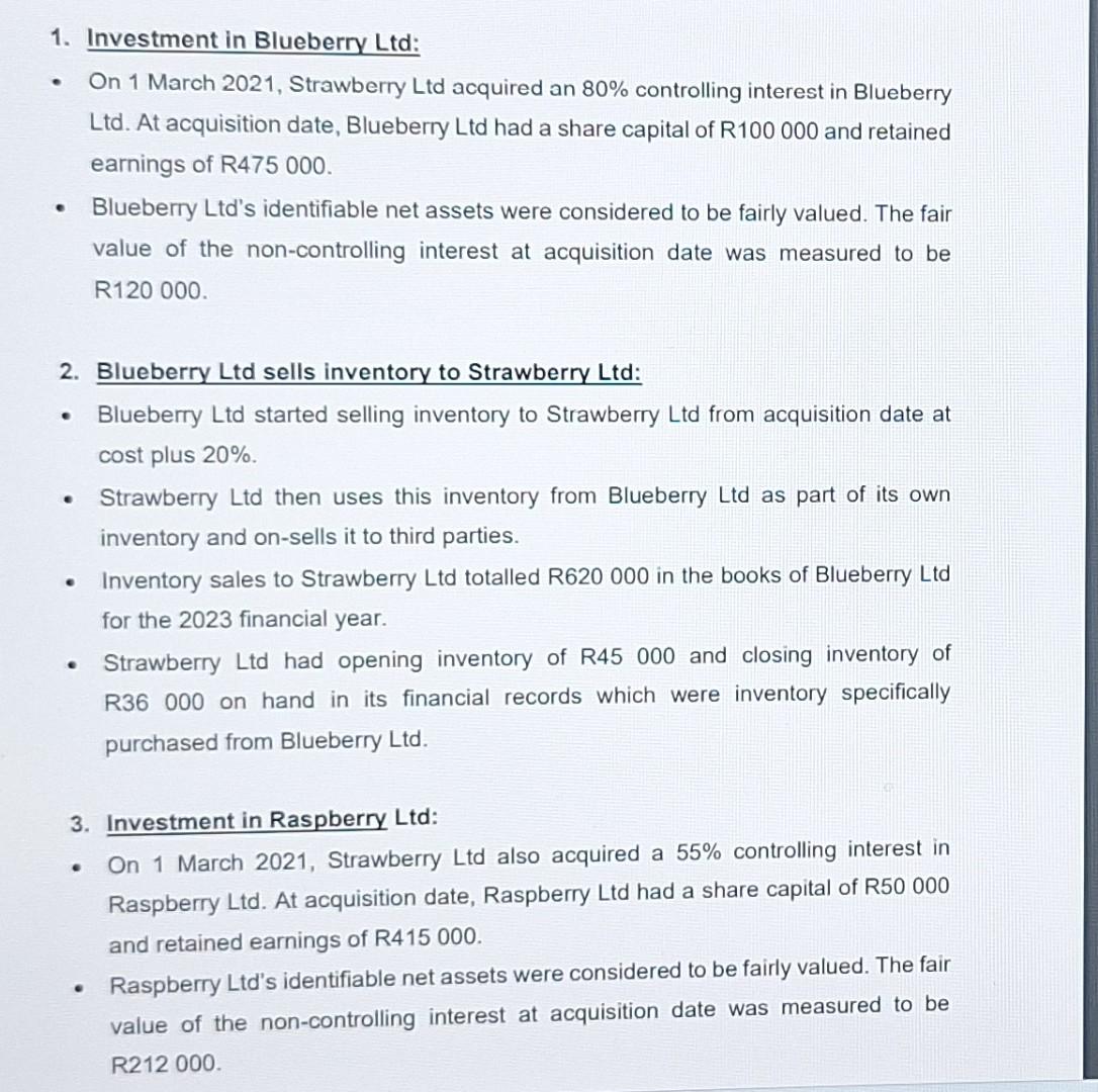 are three companies in the food industry. The following are trial balances