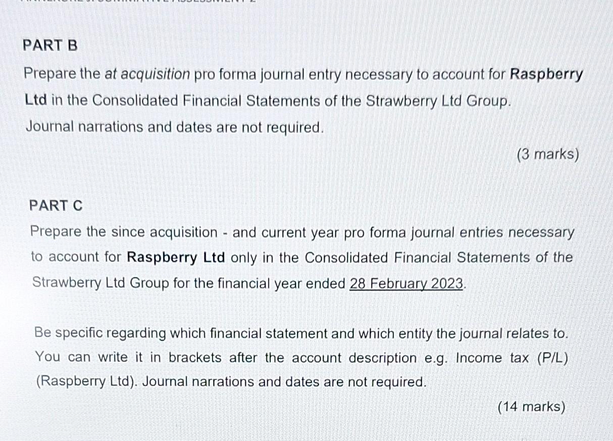 Strawberry Ltd acquired an 80% controlling interest in Blueberry Ltd. At acquisition