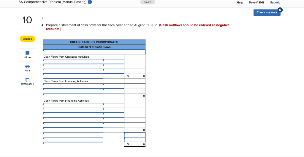 Required information {The following information applies to the questions displayed below.] Cheese