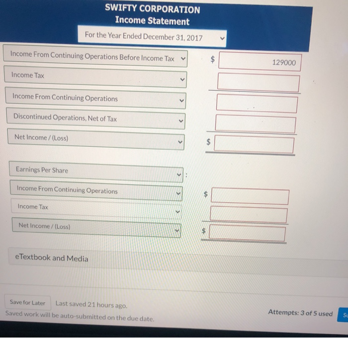selected ledger accounts of Swifty Corporation as of December 31, 2020. Cash