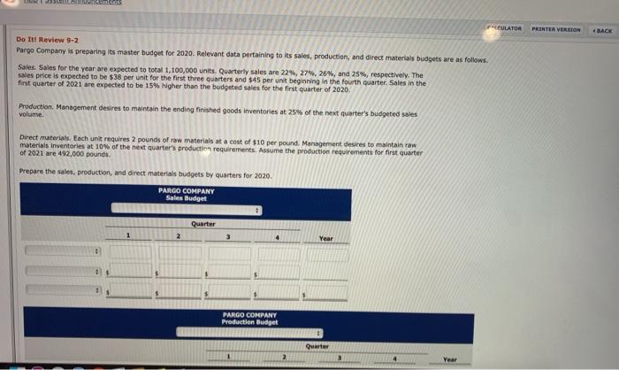  mens CULATOR PRINTER VERSION 4 BACK Do It Review 9-2 Pargo