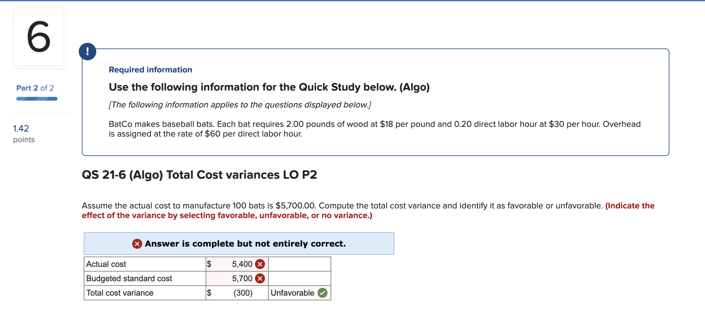  Required information Use the following information for the Quick Study below.