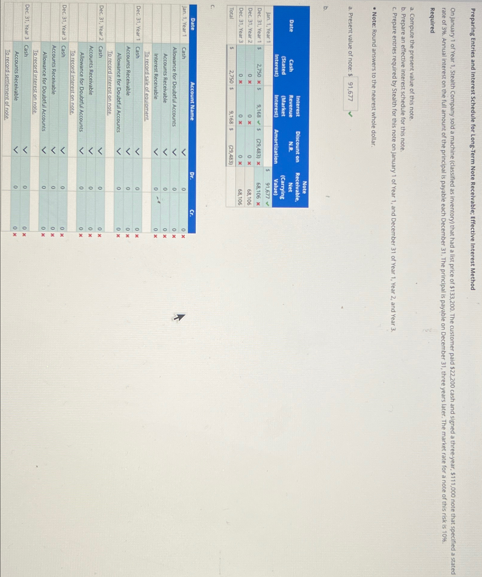  Preparing Entries and Interest Schedule for Long-Term Note Receivable; Effective Interest