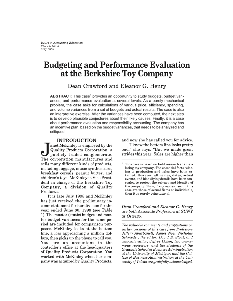 Instructions are highlighted Issues in Accounting Education Vol. 15, No. 2 May