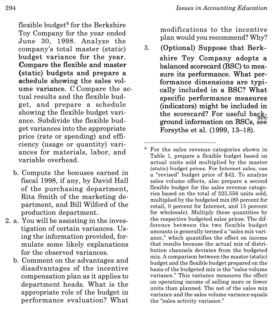 spending, and volume variances from a set of budgets and actual results.