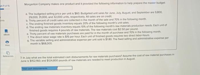 credit sales are collected in the month of the sale and 70%