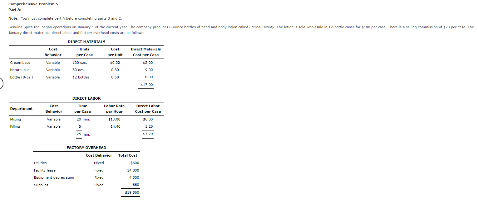 Part A before attempting Part B. You may have to refer back