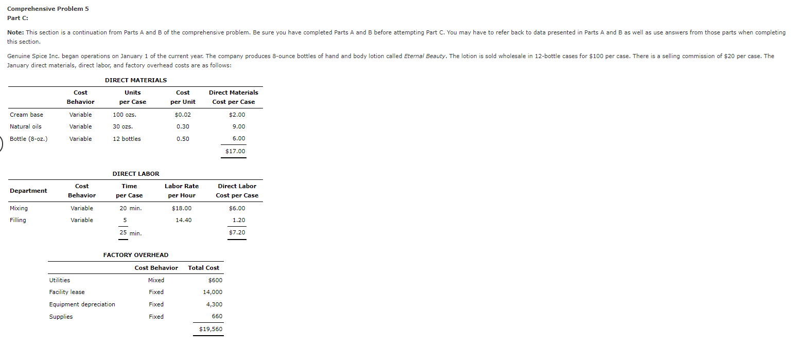 when completing this section. Genuine Spice Inc. began operations on January 1