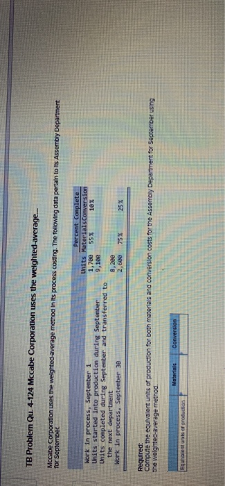  TB Problem Qu. 4-124 Mccabe Corporation uses the weighted average... for