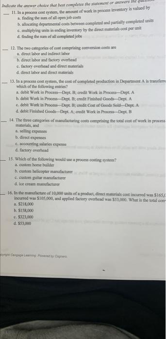  Indicate the answer choice that best completes the statement or anters