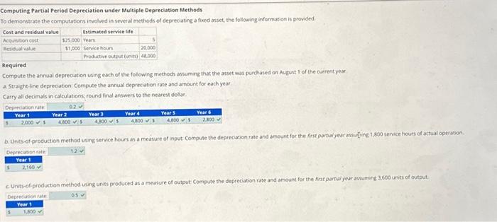  Computing Partial Period Depreciation under Multiple Depreciation Methods To demonstrate the