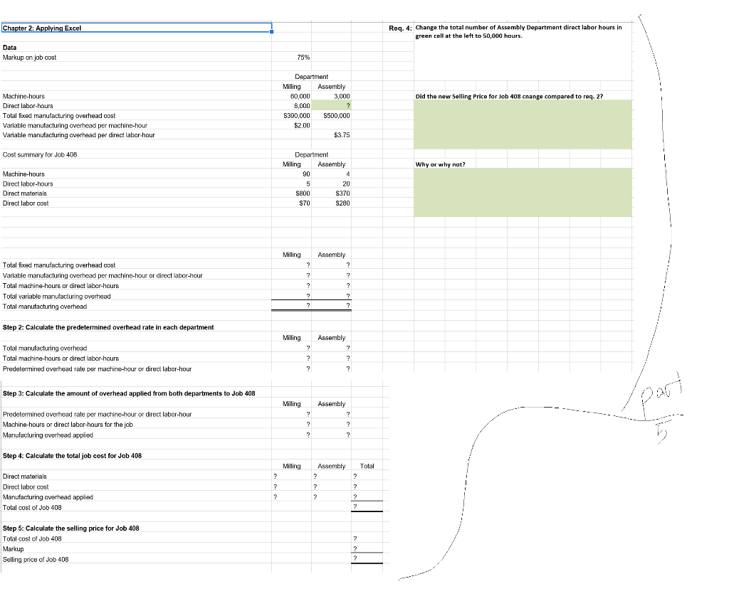 labor cost Department Milling Assembly 90 4 5. 20 $800 $370 $70