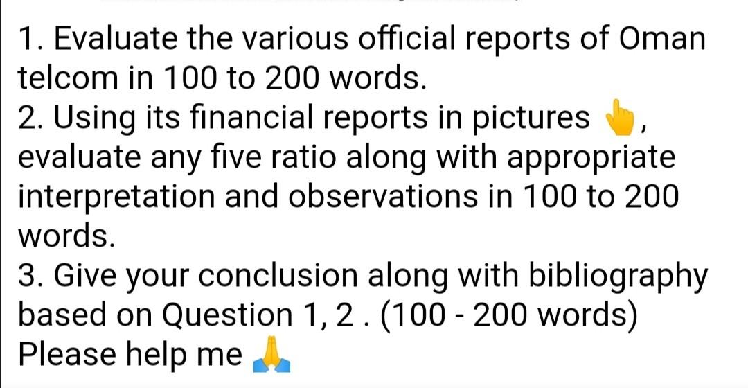  Please I need the answer necessary 1. Evaluate the various official