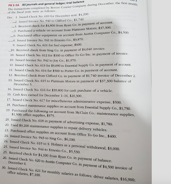  do problem 1 and 2 PR 5-5A All journals and general