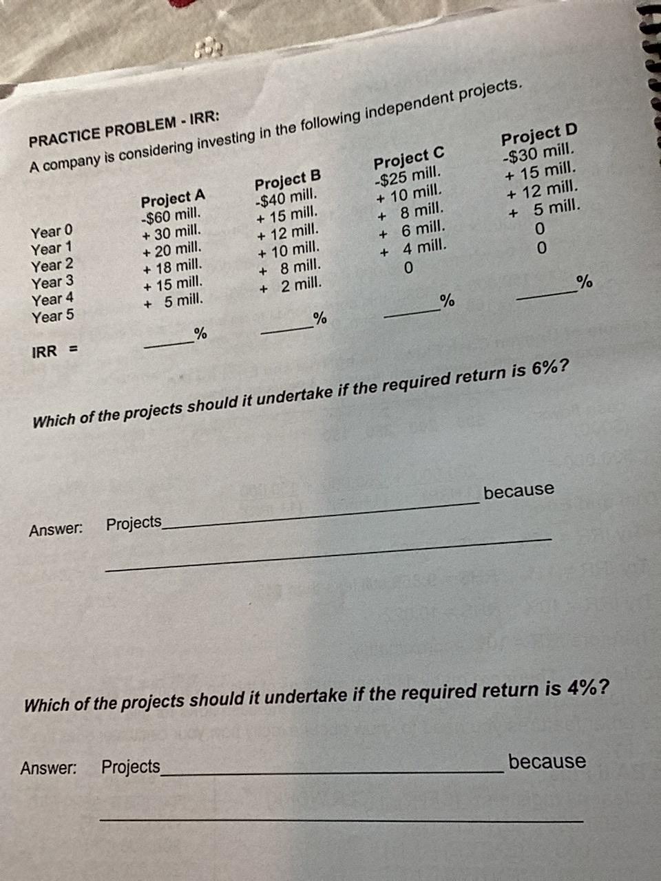 please solve mathematically showing steps, thanks a lot. because Which of the