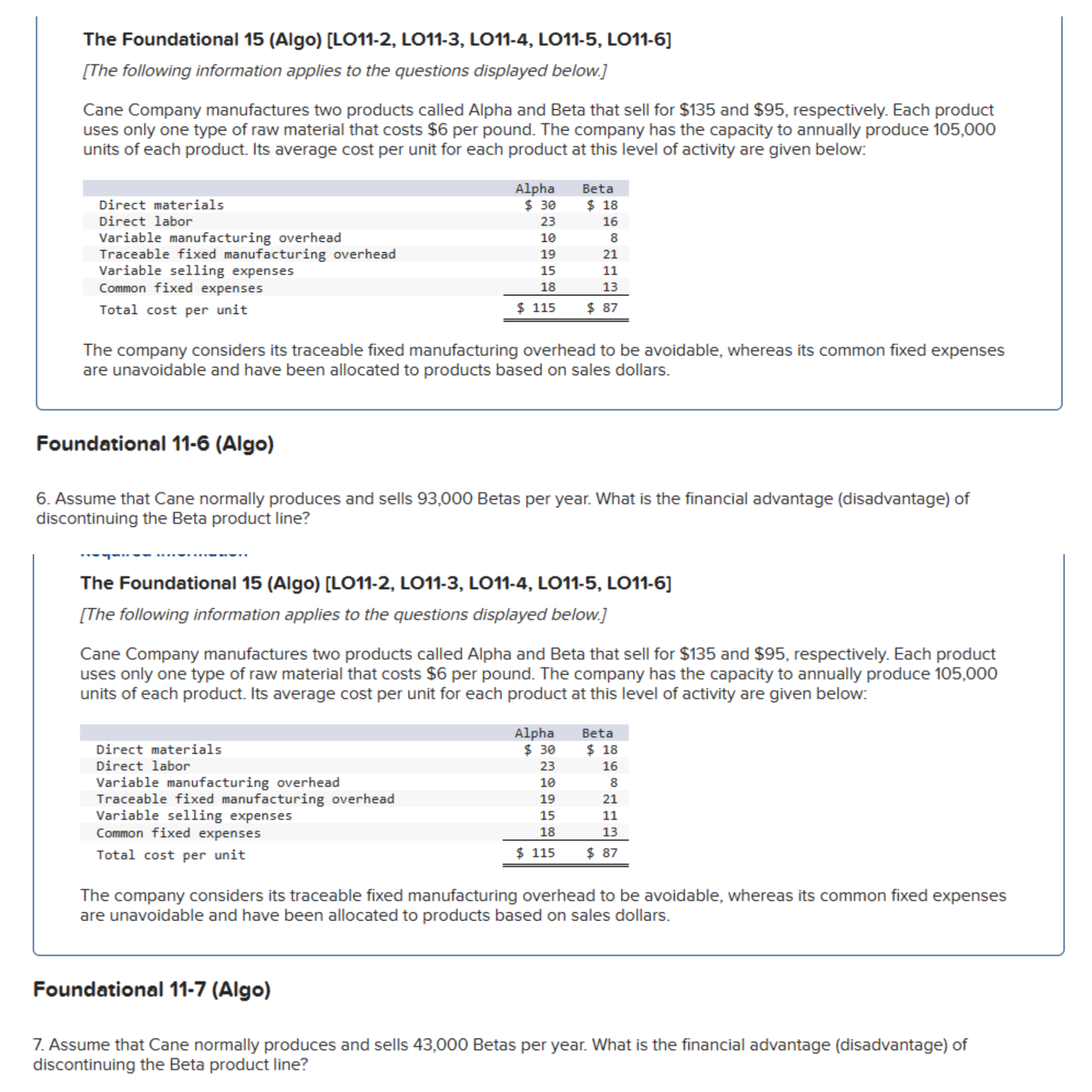  The Foundational 15(Algo)[LO11-2, L011-3, LO11-4, LO11-5, LO11-6] [The following information applies