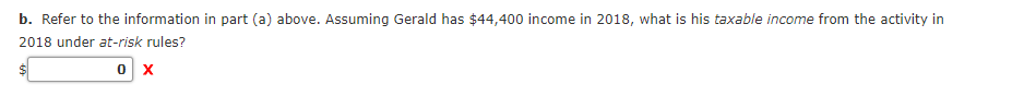 Five years ago Gerald invested $122,000 in a passive activity, his sole
