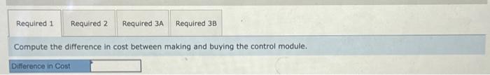 them? ompute the difference in cost between making and buying the control