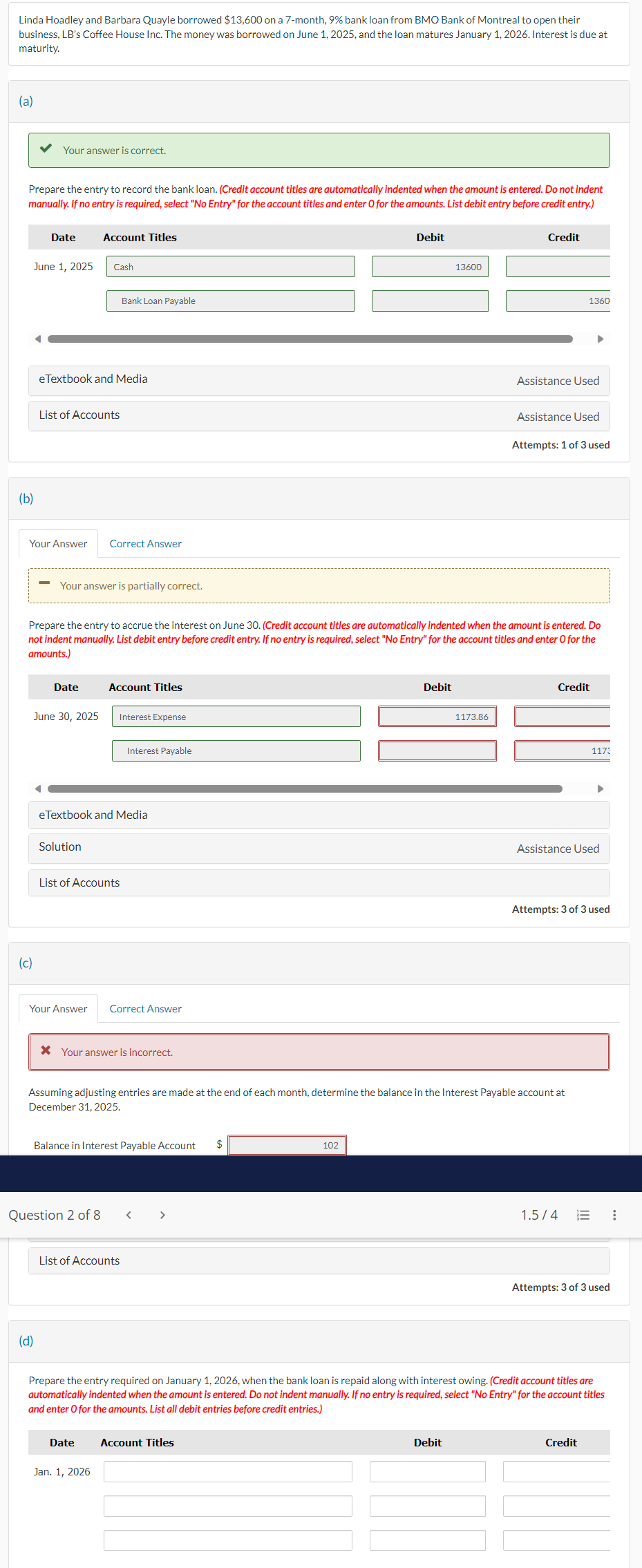 Please answer last part of the question. Prepare the entry required on