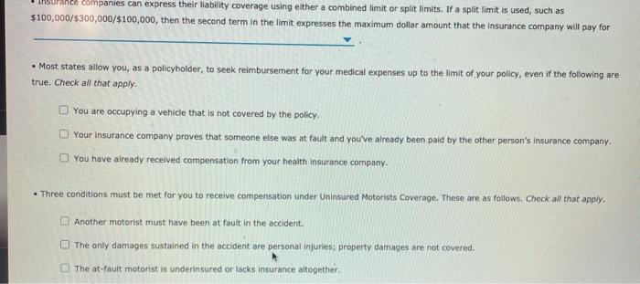  insurance companies can express their liability coverage using either a combined