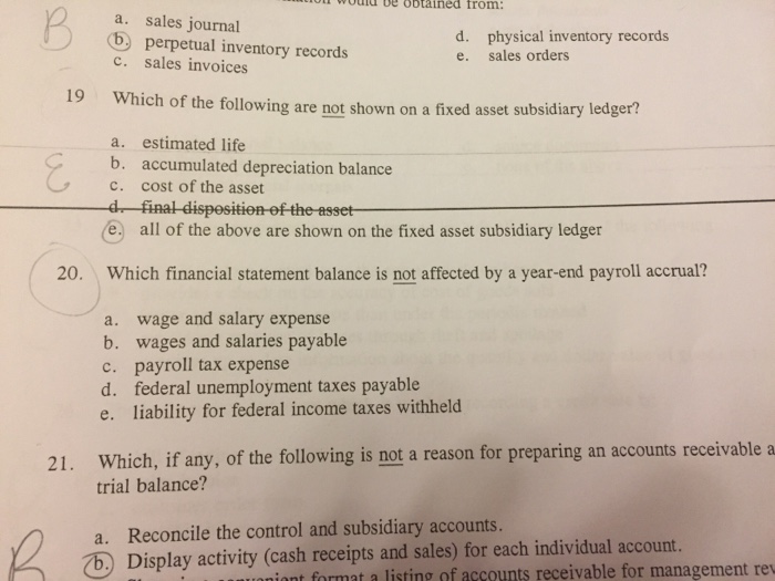  which financial statement balance is not affected by a year end