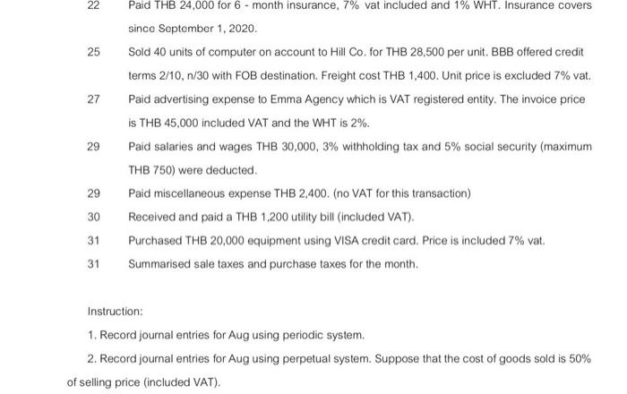 company and use periodic inventory system. The company distributes computers to retail