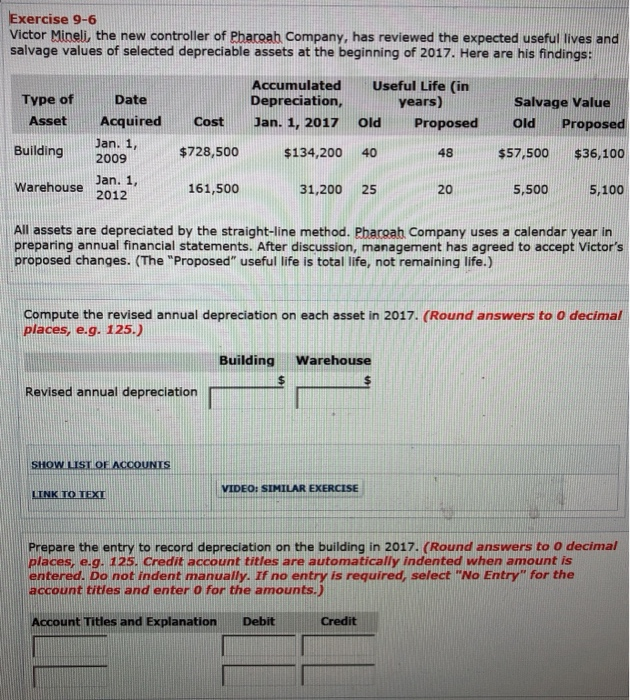  please show steps. i would like to practice Exercise 9-6 Victor