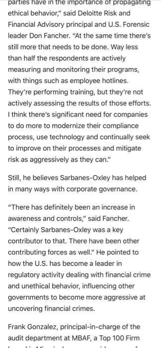 pros and cons of the Sarbanes-Oxley Act 15 years after its inception.