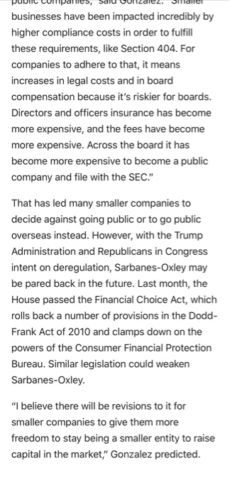 for corporations versus for small businesses? Based on your personal and professional