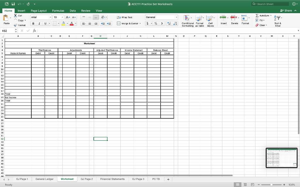 cps Practice Set Part 2 Propare the falowing adustmants in the workshcct