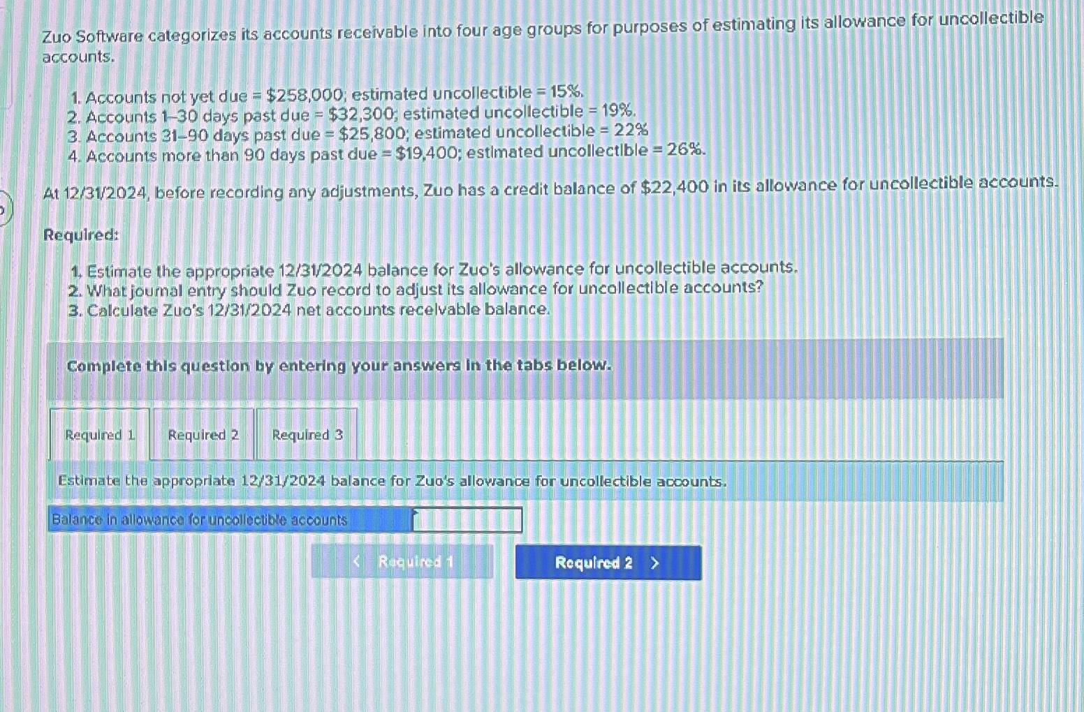  Zuo Software categorizes its accounts receivable into four age groups for