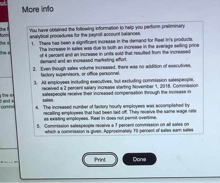 client's trial balance, along with comparative audited information for the prior year.