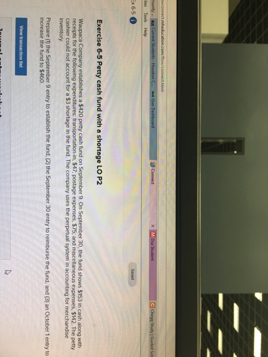  Current Students Houston C.. uc User Dashboard x 6-5 Exercise 6-5