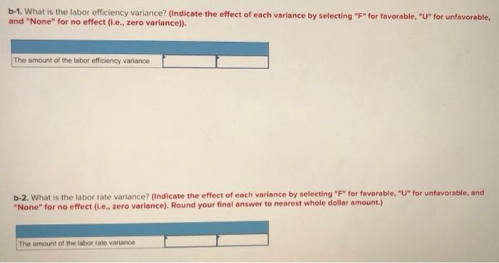materials Standard Price 6 $ Standard Quantity 3.0 pounds 0.50 hours 0.50