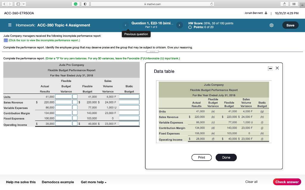  mathxl.com GRE ACC-260-ETR500A Jonah Bennett | 10/31/21 4:29 PM E Homework: