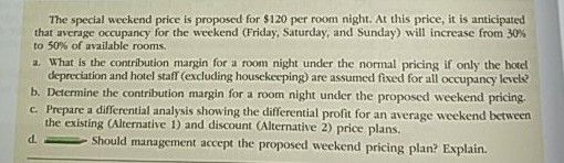 Cityscape Hotels Obj. 4 Cityscape Hotels has 200 rooms available in a