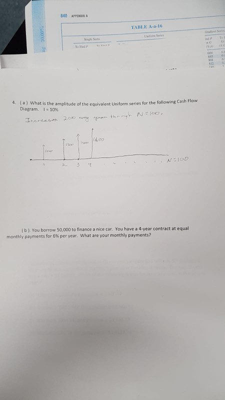  answer question a only. and show works. 840 APPENDIE A TABLE