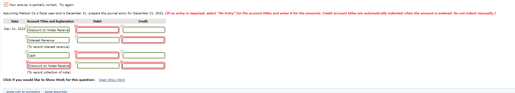  Your answer is partially correct. Try again. Assuming Metlock Co.'s fiscal