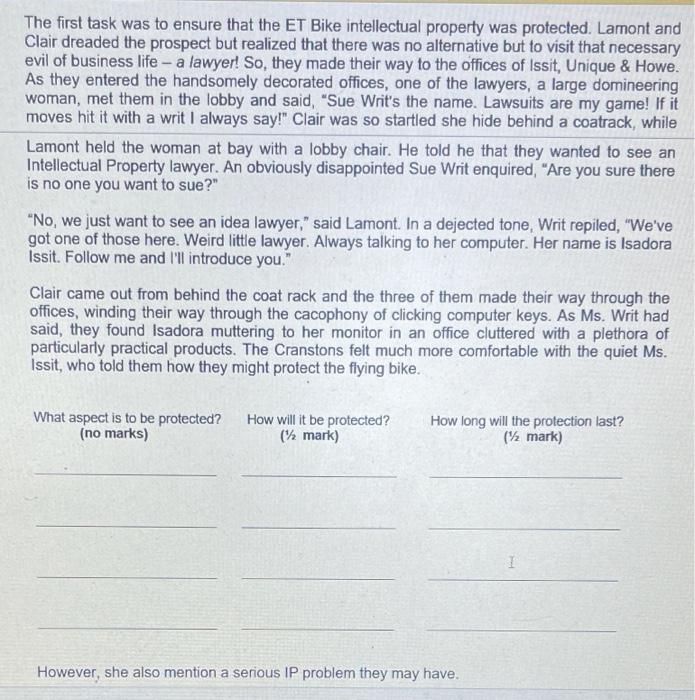 by filling in the blanks. Each blank is worth one mark unless