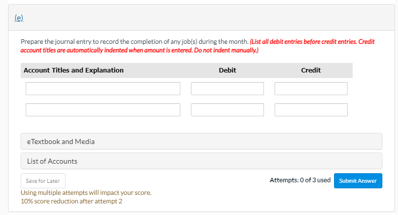 job in process. The costs incurred prior to January 1 on this