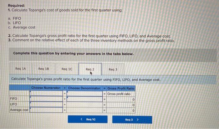 and cost of goods sold. Date of Purchase Units Unit Cost Total