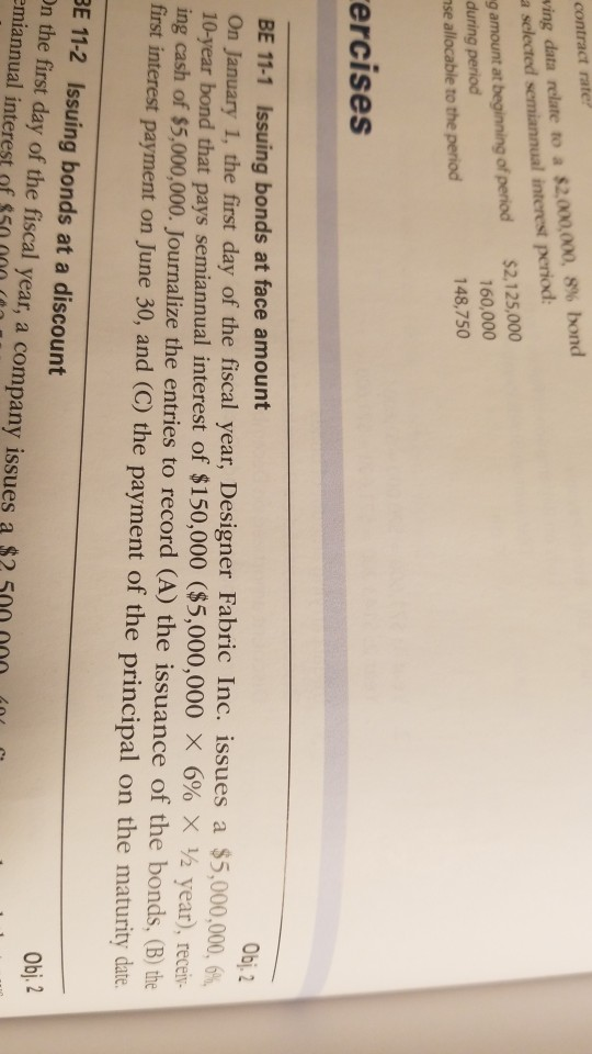  answer please contract rate wing data relate to a $2,000,000, 8%