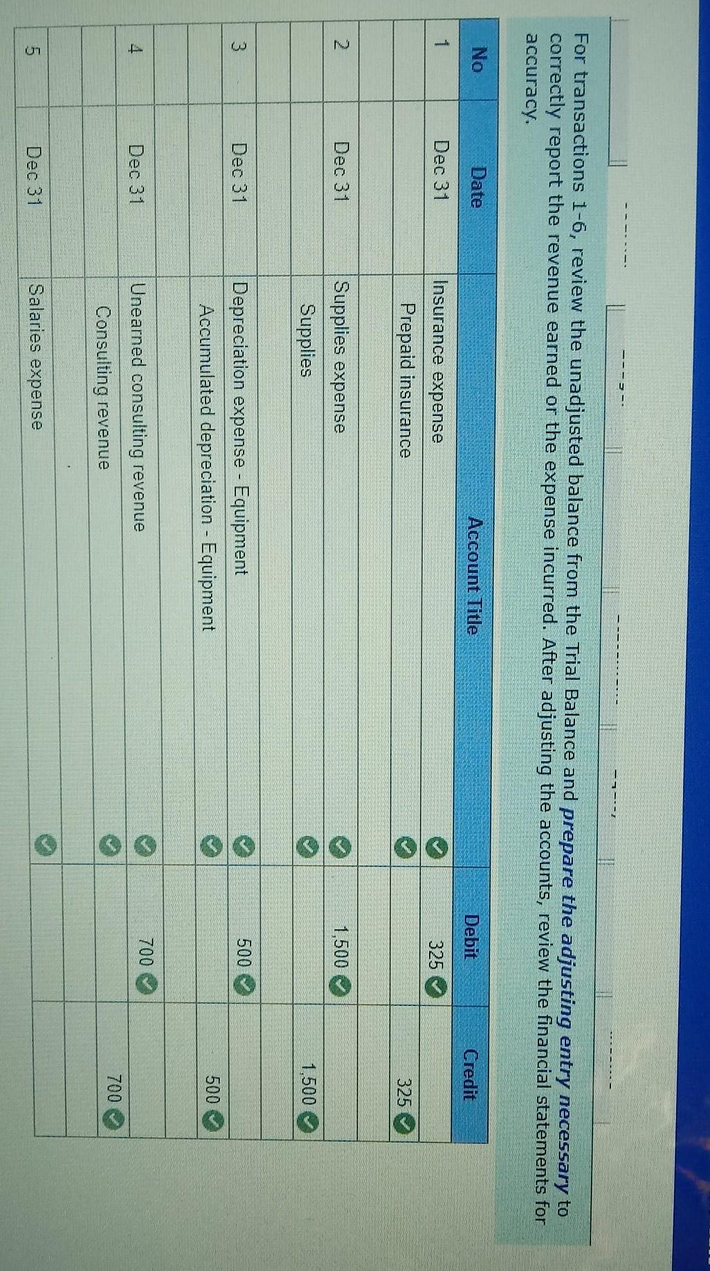 clear. 1) The balance in Prepaid insurance represents a 24-month policy that