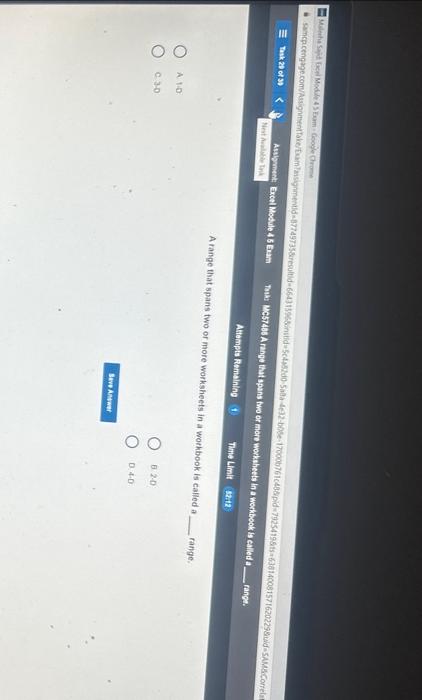  A range that spans two or more worksheets in a worhbook