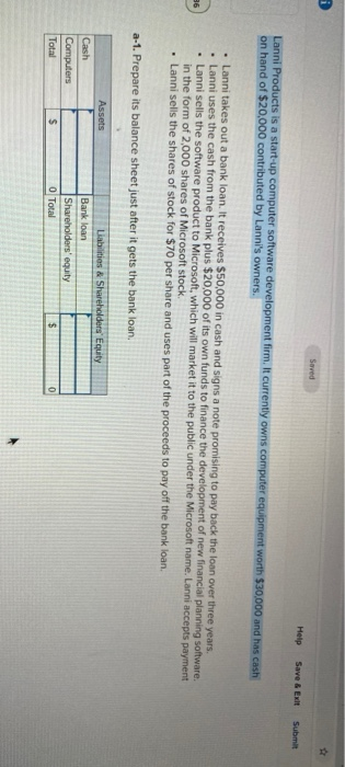  Saved Help Save & Exit Submit Lanni Products is a start-up