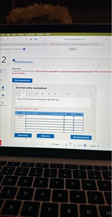 external transactions (LO2-4, 2-5, 2[The following information applies to the questions displayed