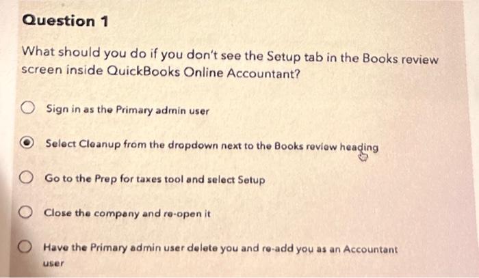  What should you do if you don't see the Setup tab