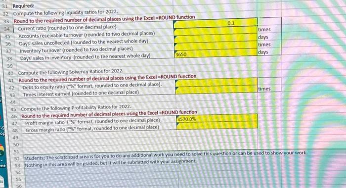 statements for Games Galore are summarized below: Students: The scratchpad area is